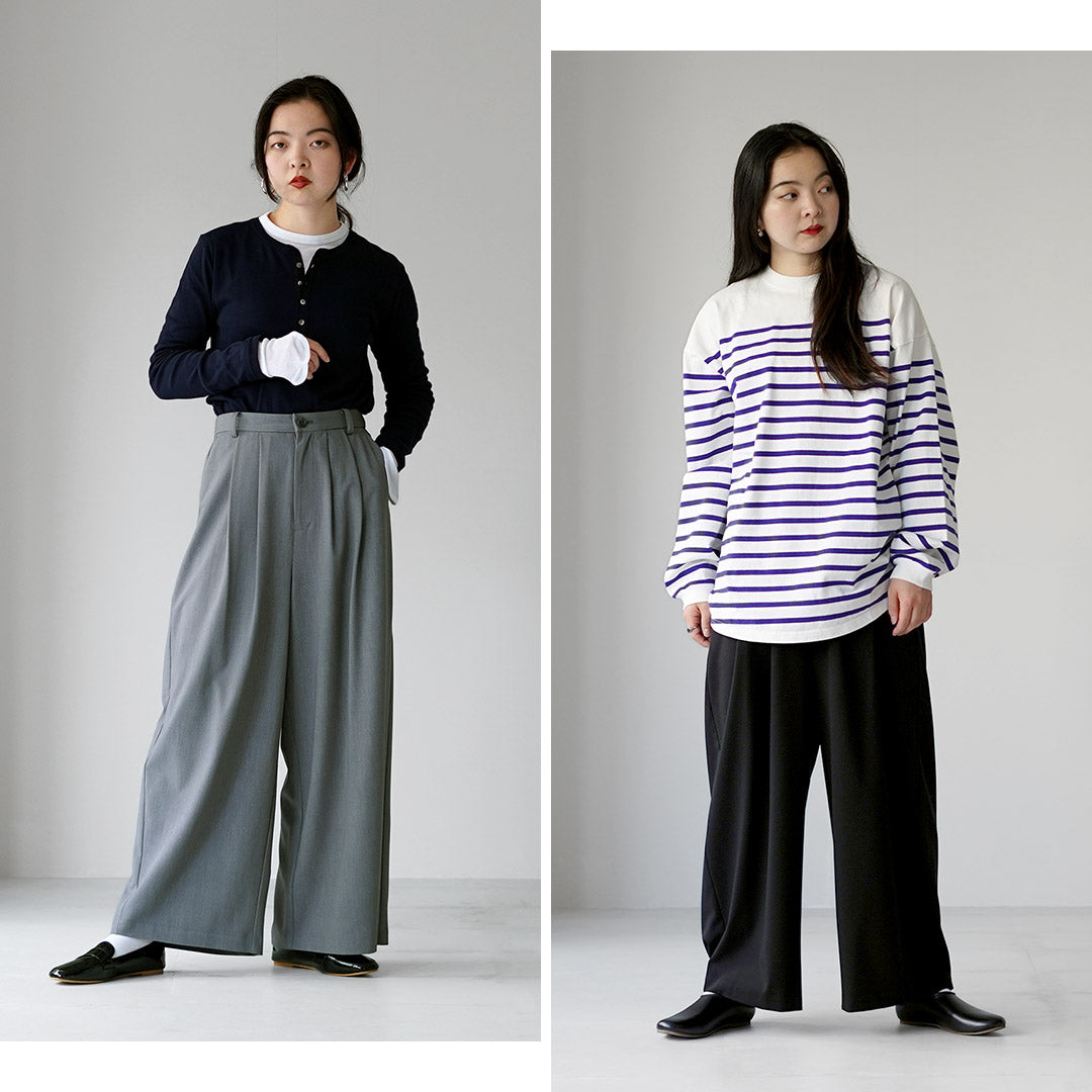 MARMARMAR(マーマーマー) ハイウエスト ワイドトラウザー パンツ 日本製
