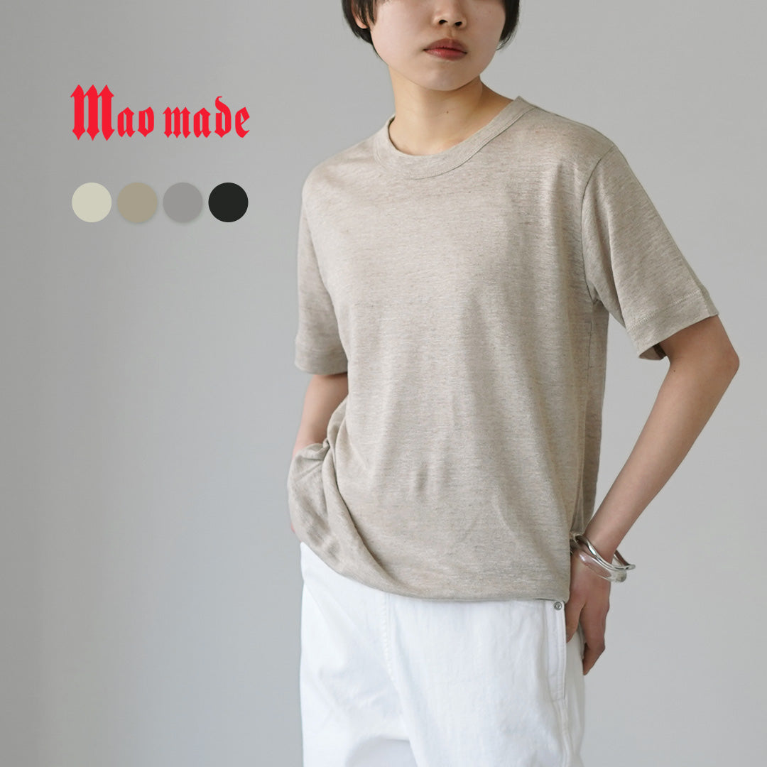 MAO MADE(マオメイド) ベルギーリネン ハーフスリーブ スタンダードTシャツ 日本製
