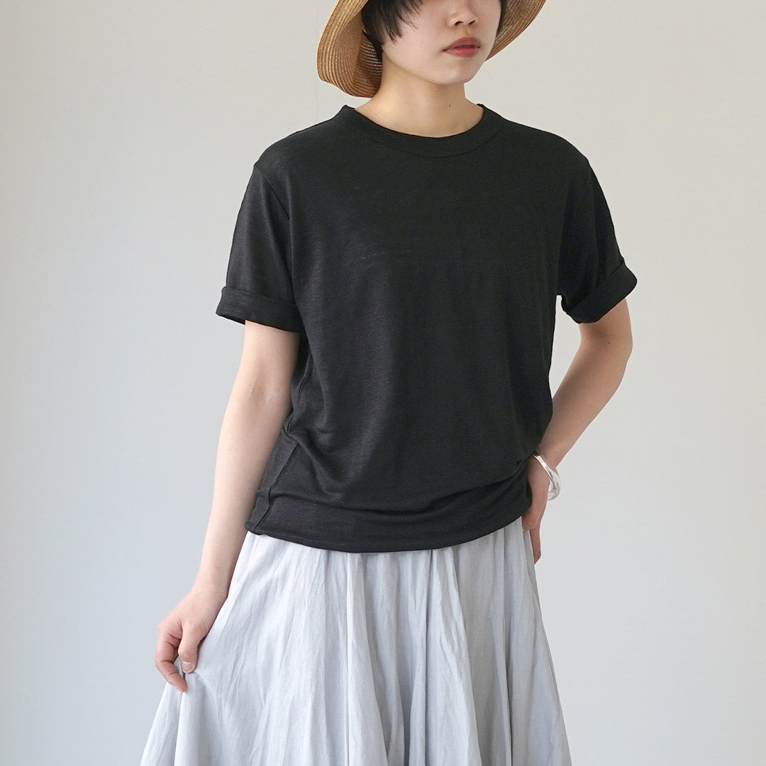 MAO MADE(マオメイド) ベルギーリネン ハーフスリーブ スタンダードTシャツ 日本製