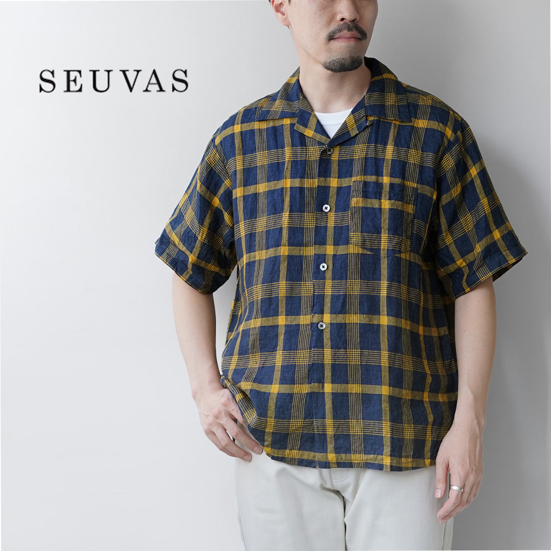 SEUVAS(ソウバス) リネン オープンカラーシャツ 日本製
