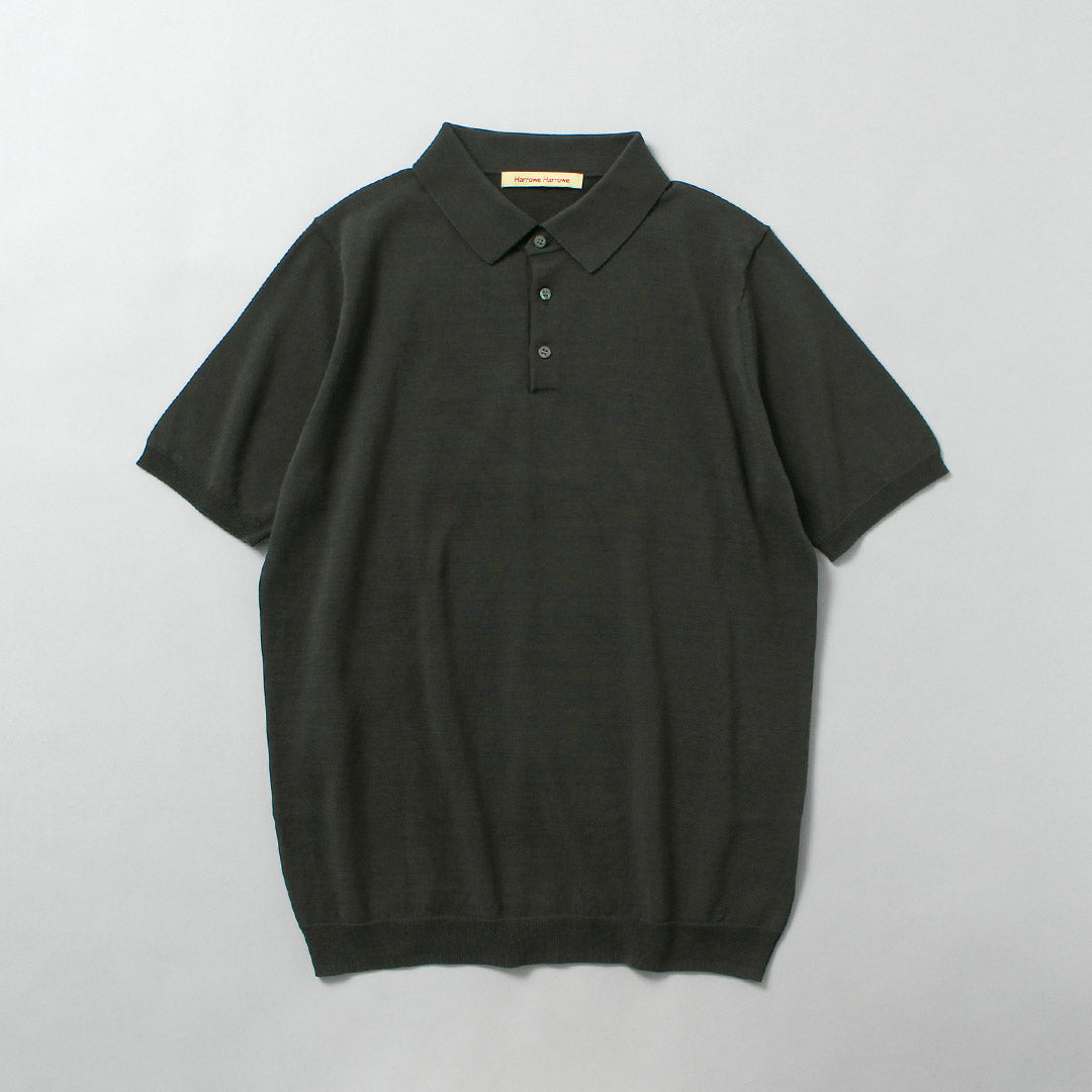 HARROWE HARROWE(ハロウハロウ) 14G アイスコットン 台襟 ポロシャツ