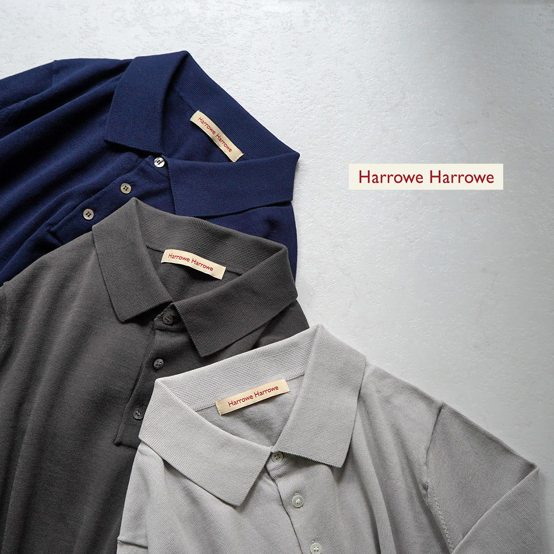 HARROWE HARROWE(ハロウハロウ) 14G アイスコットン 台襟 ポロシャツ