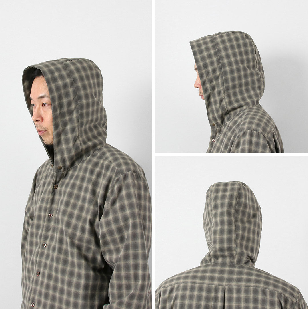 RAG(ラグ) オンブレチェック フーデッド シャツ 日本製 UVカット