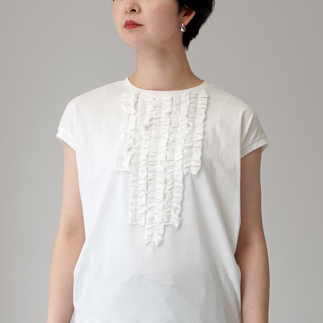 mizuiro ind(ミズイロインド) フリル フレンチ プルオーバー 日本製