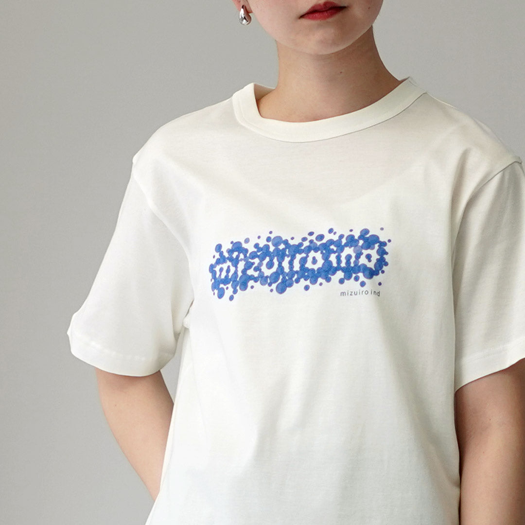 mizuiro ind(ミズイロインド) ドットプリント Tシャツ 日本製