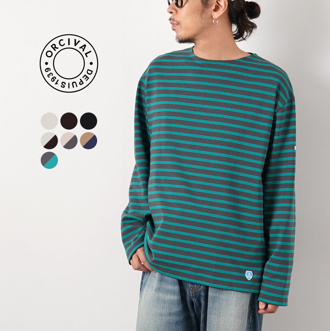 ORCIVAL(オーシバル) クルーネック L/S PO カットソー フレンチバスクシャツ フランス製