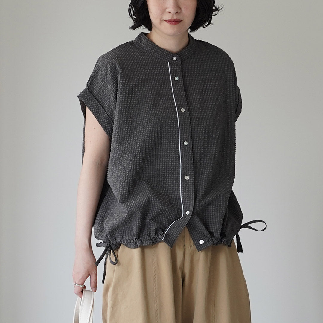KELEN(ケレン) EATY シアサッカー チェックブラウス