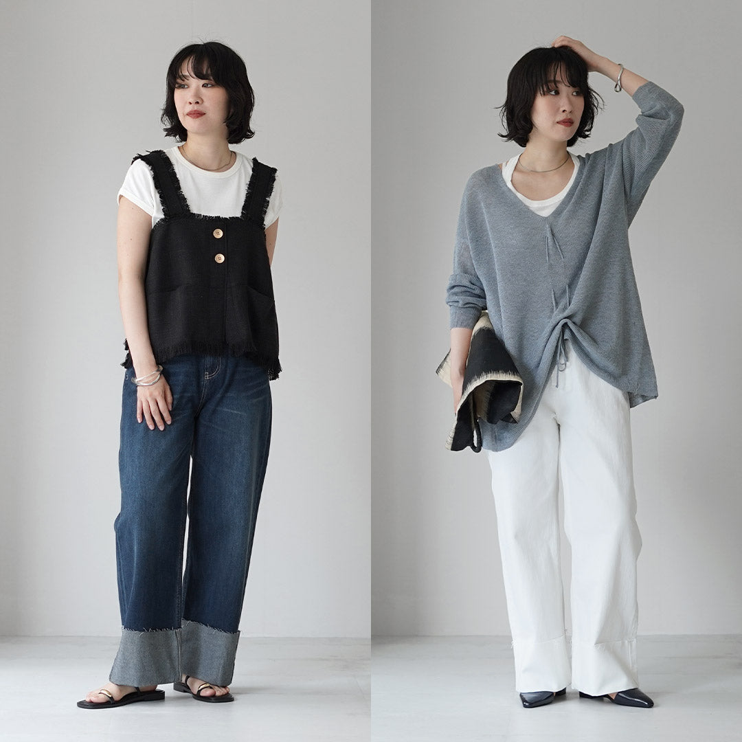 CYAN TOKYO(シアン トーキョー) ロールアップ ストレート デニム パンツ