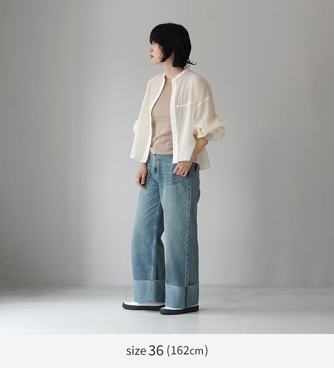 CYAN TOKYO(シアン トーキョー) ロールアップ ストレート デニム パンツ