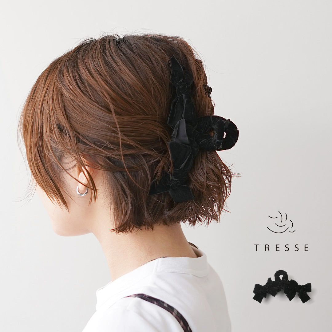 TRESSE(トレス) ベロア リュバン(リボン) クリップ