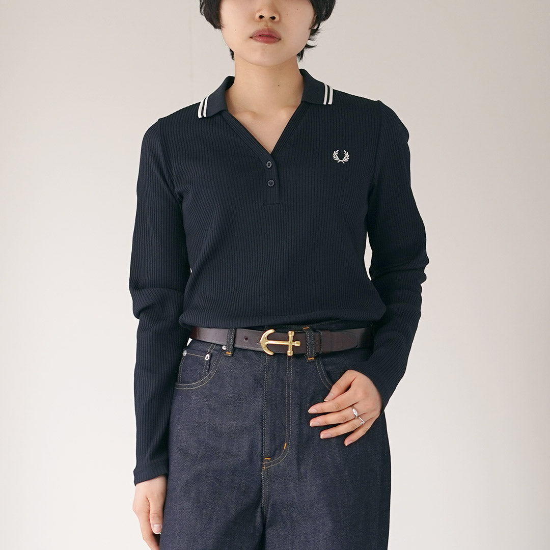 FRED PERRY(フレッドペリー) G3164 リブニット ポロシャツ TWIN TIPPED RIBBED POLO SHIRT