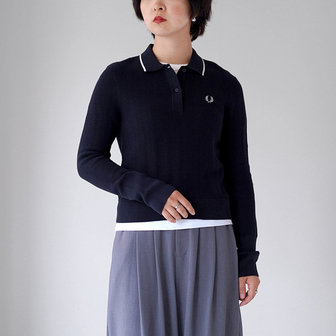 FRED PERRY(フレッドペリー) K3126 テクスチャード ニット ポロシャツ TEXTURED KNITTED SHIRT