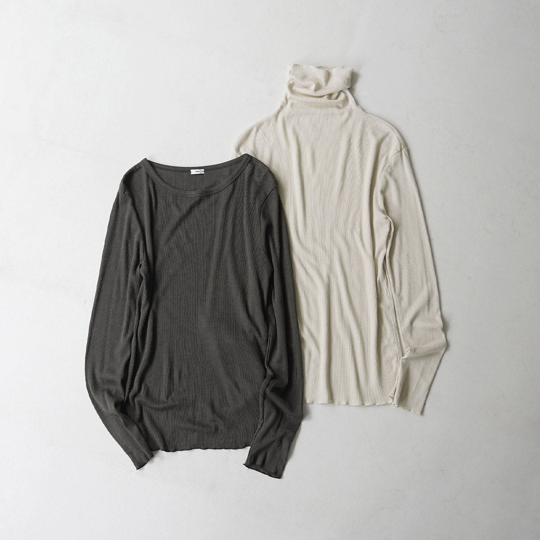 TICCA(ティッカ) ウールシルク ボトルネック プルオーバー 日本製