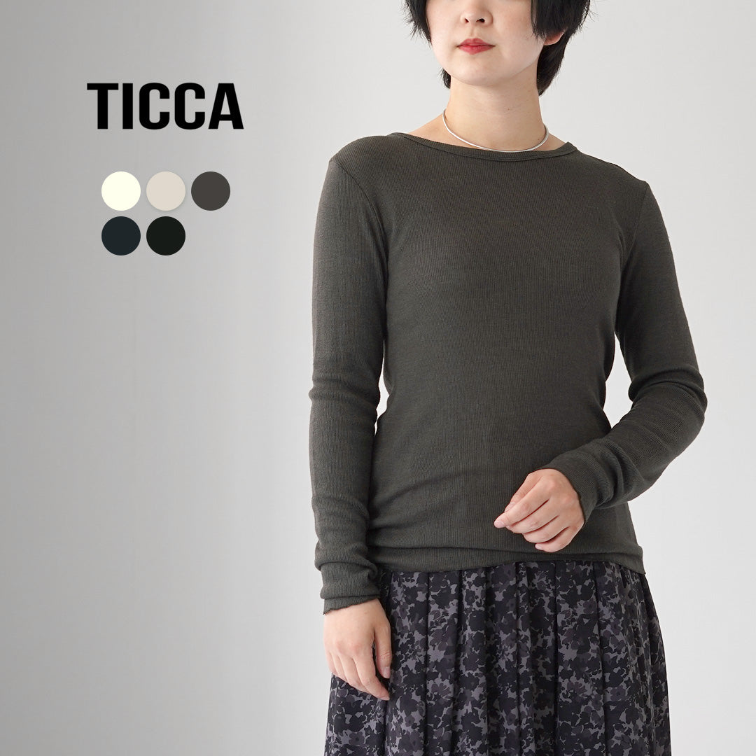 TICCA(ティッカ) ウールシルク クルーネック プルオーバー 日本製