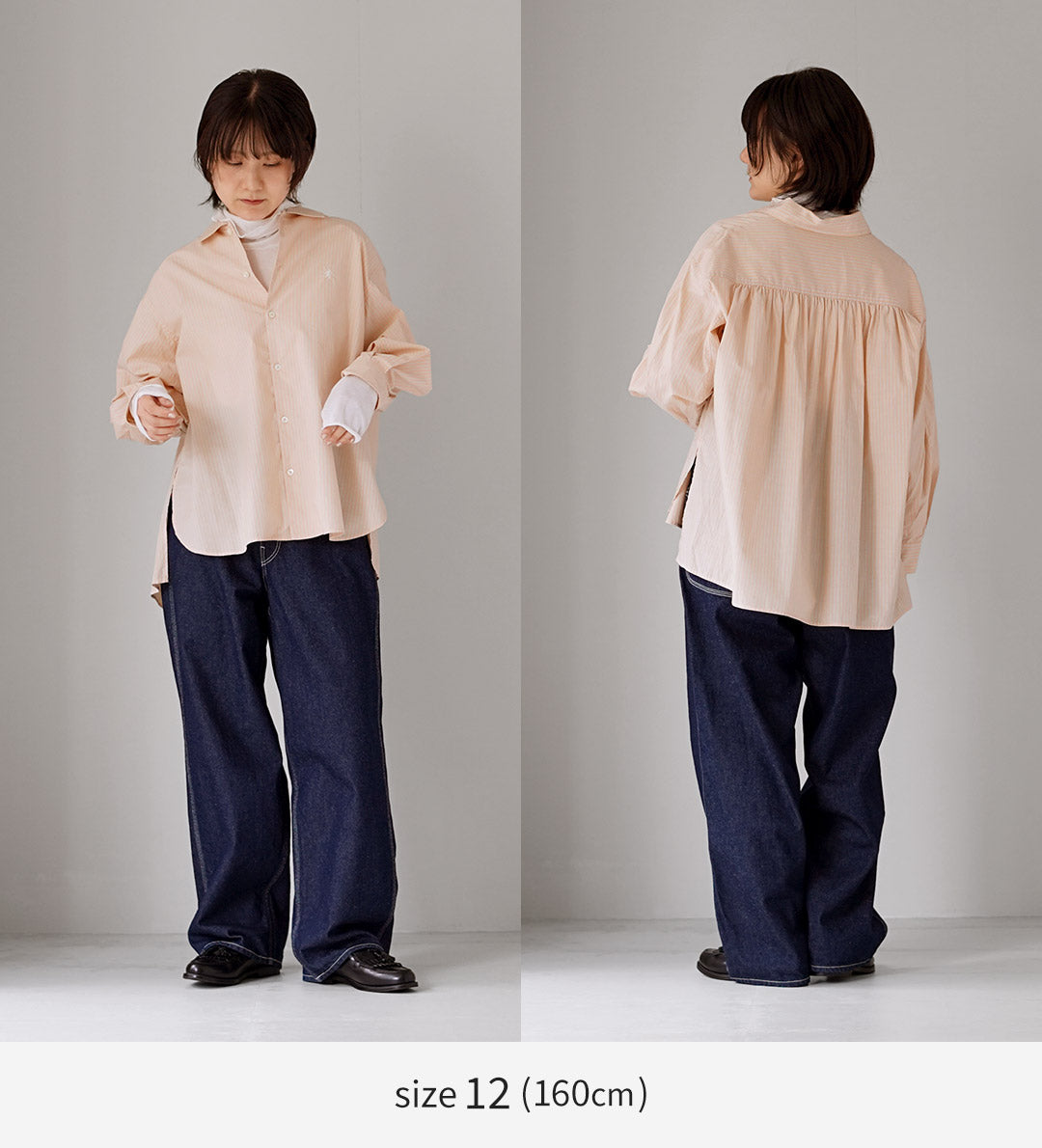 GYMPHLEX(ジムフレックス) レギュラーカラー チュニックシャツ ギャザー