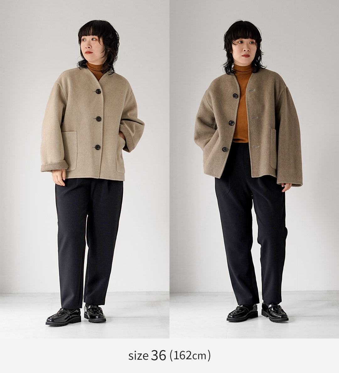 LE GLAZIK(ル グラジック) ノーカラー リバーシブルジャケット