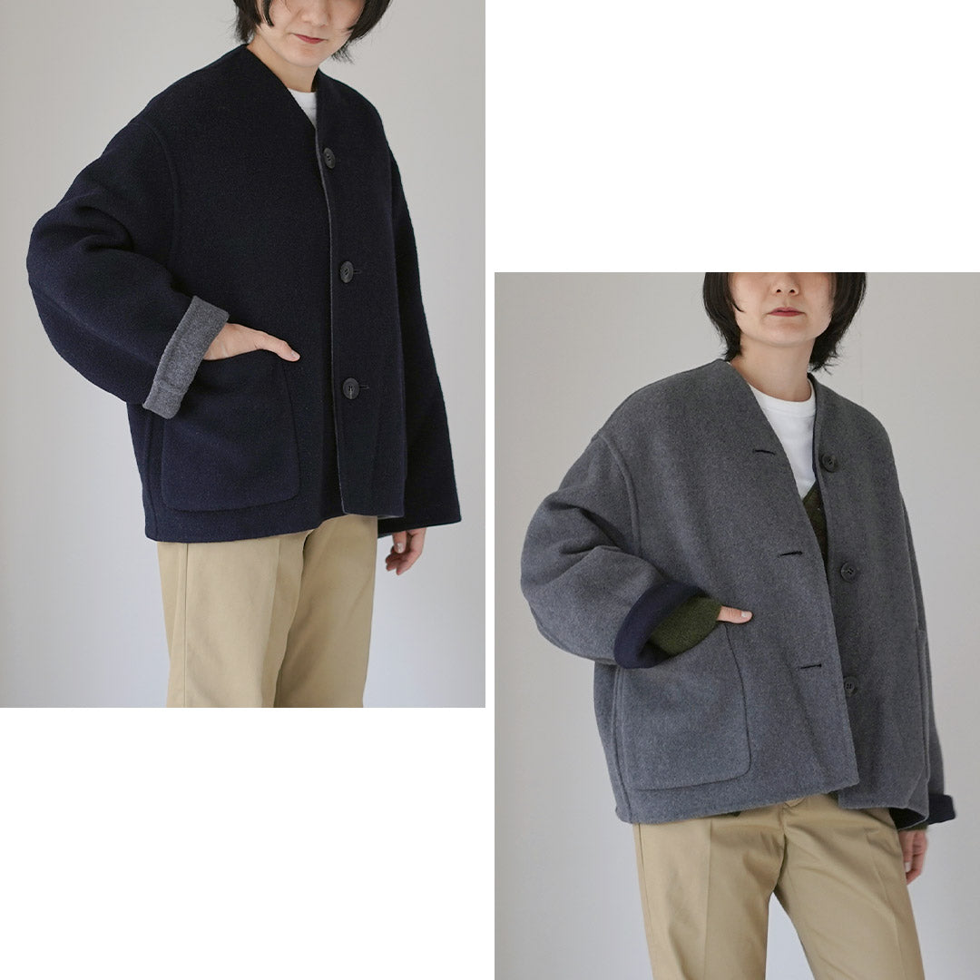 LE GLAZIK(ル グラジック) ノーカラー リバーシブルジャケット