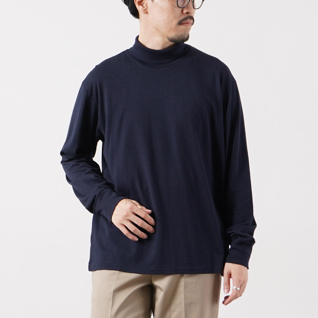 FILMELANGE(フィルメランジェ) コード コットンカシミヤ天竺 タートルネックTシャツ 日本製