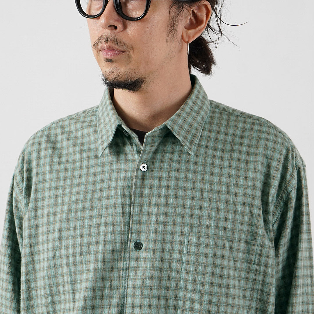 FUJITO(フジト) コットンネル チェック ビッグサイズシャツ 日本製