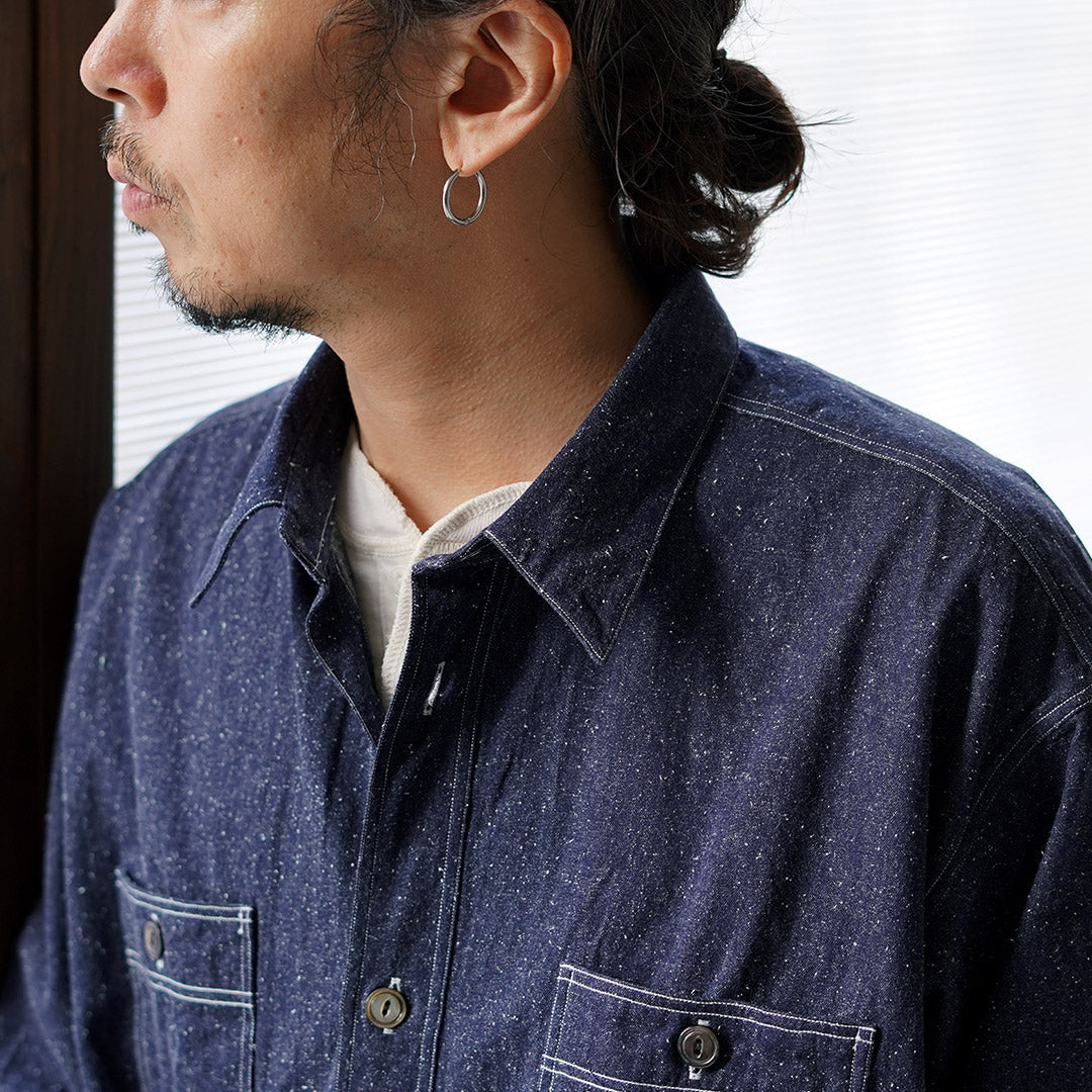 FUJITO(フジト) ネップデニムシャンブレー ビッグサイズ ワークシャツ 日本製