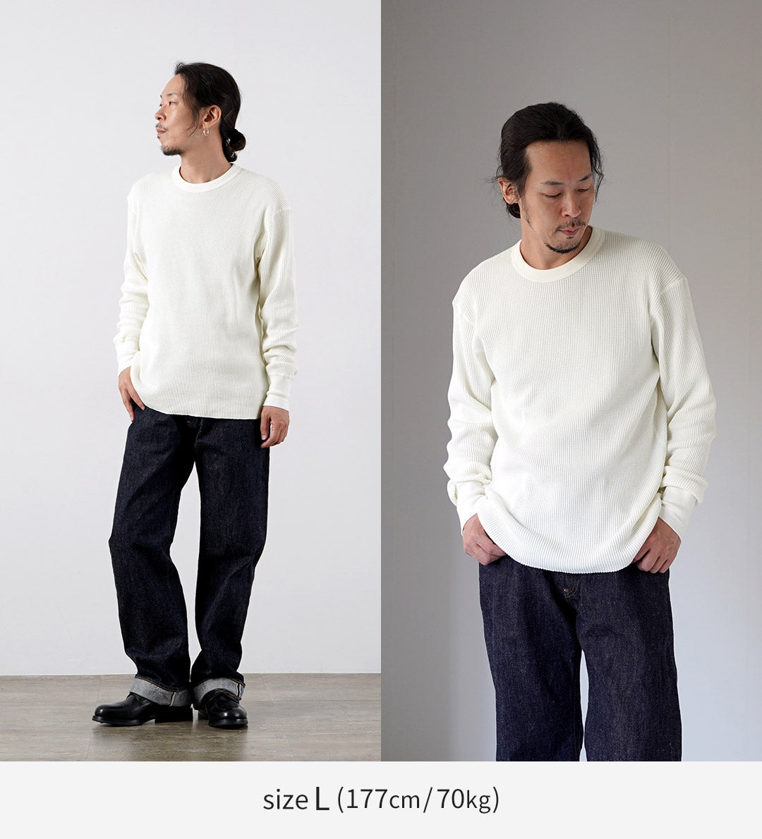 HEALTHKNIT(ヘルスニット) サーマルキングワッフル クルーネック ロングスリーブ