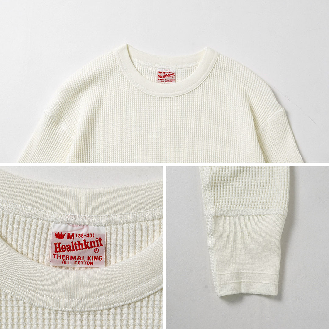 HEALTHKNIT(ヘルスニット) サーマルキングワッフル クルーネック ロングスリーブ