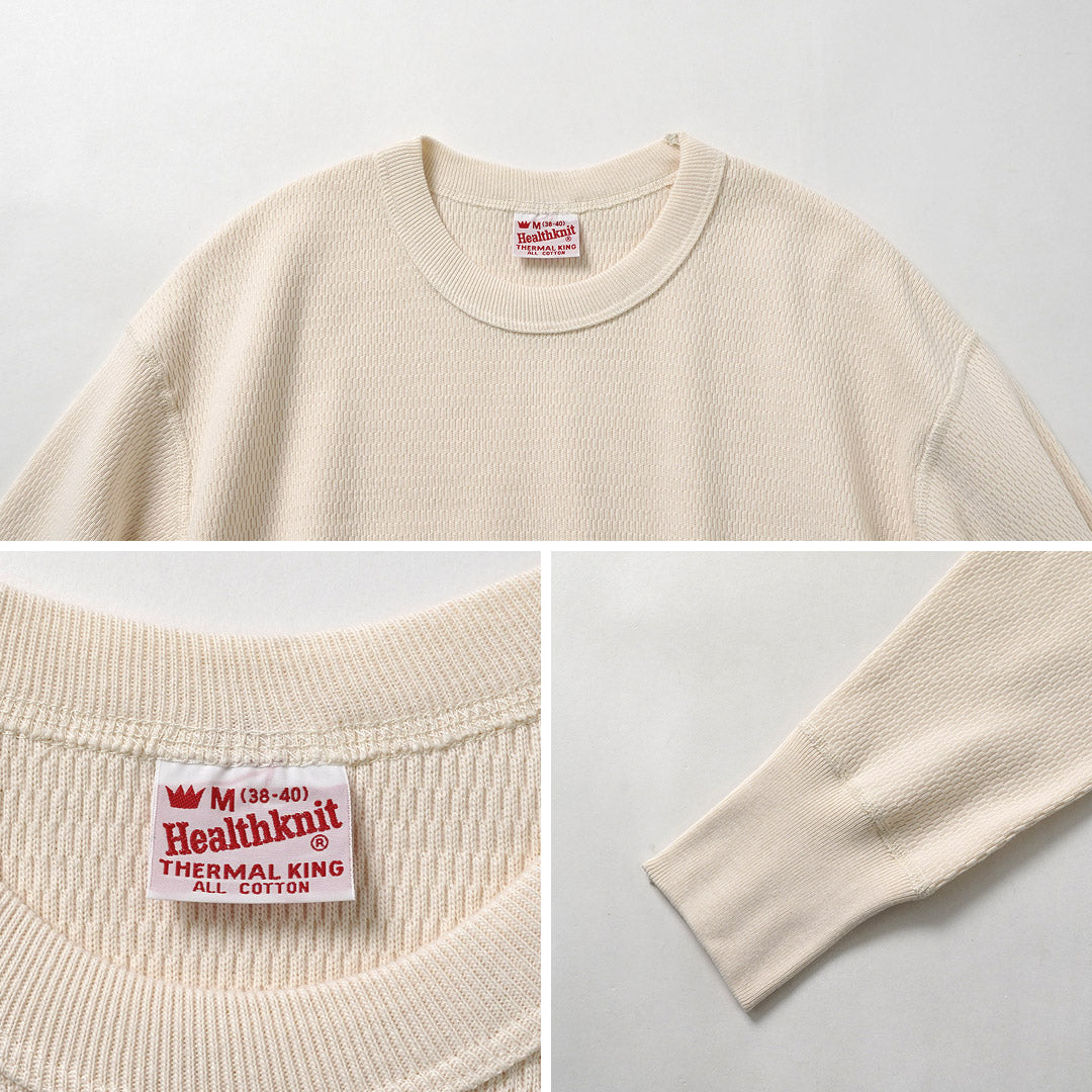 HEALTHKNIT(ヘルスニット) サーマルキング ラッセル ハニカム クルーネック ロングスリーブ