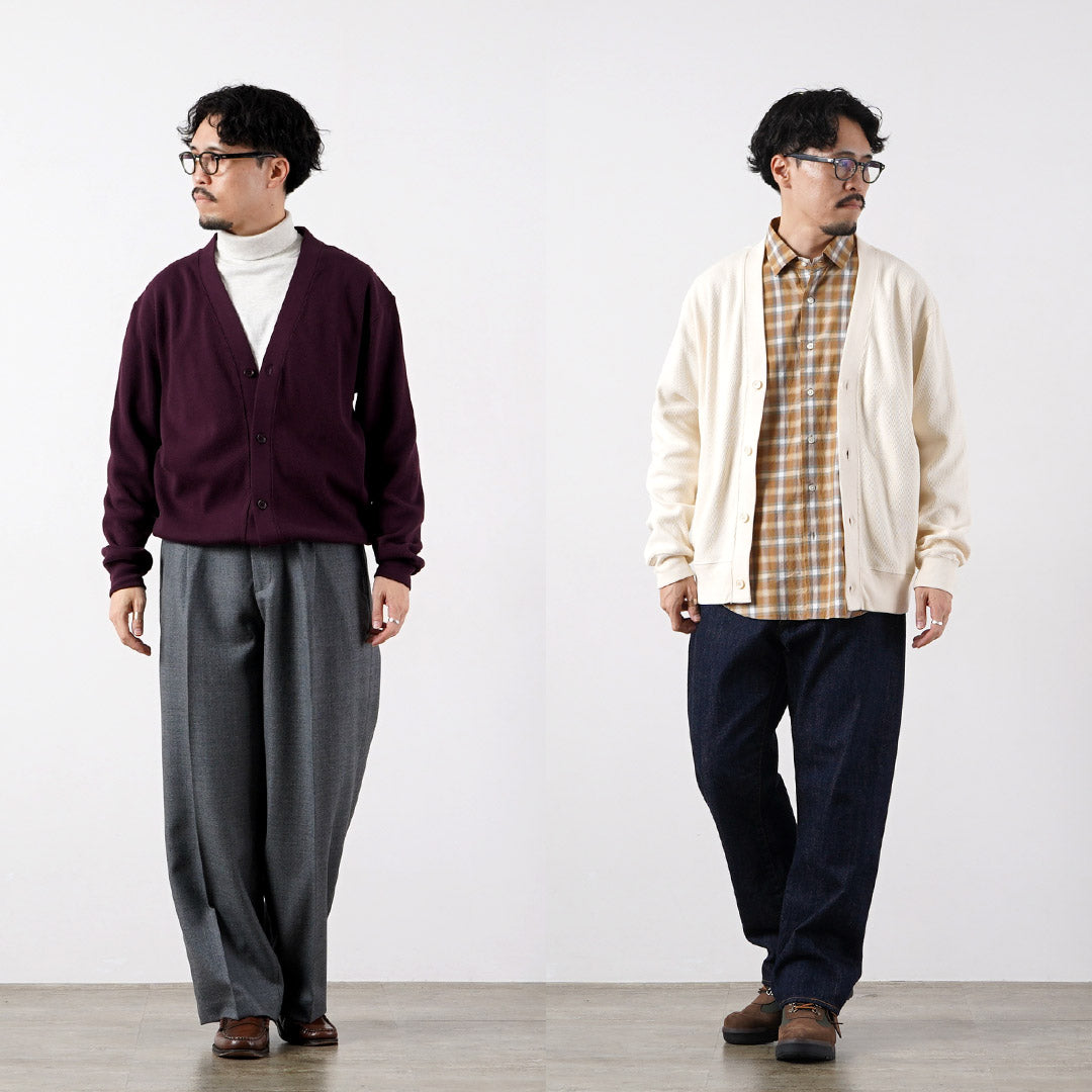 HEALTHKNIT(ヘルスニット) サーマルキング ラッセル ハニカム カーディガン ロングスリーブ