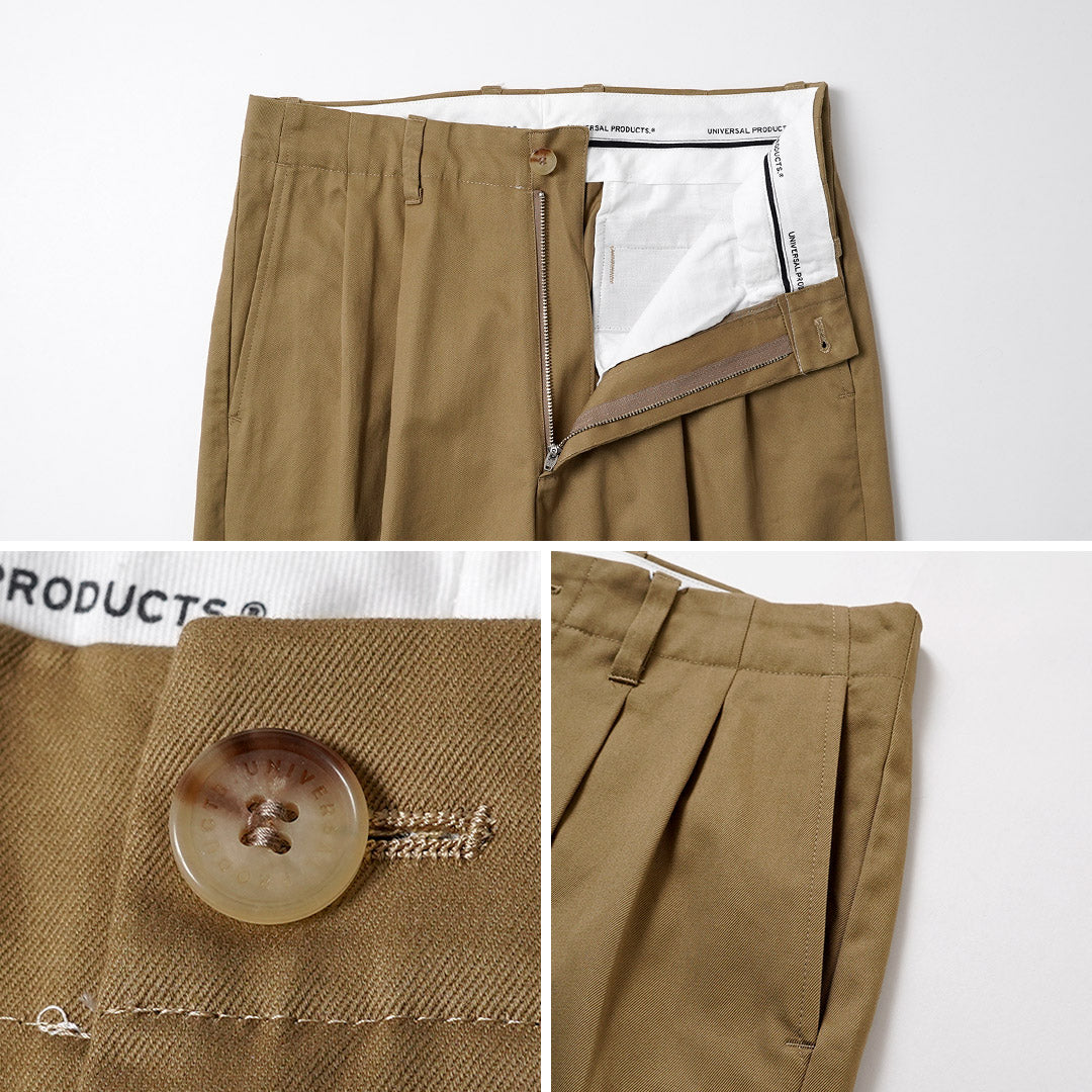 UNIVERSAL PRODUCTS.(ユニバーサルプロダクツ) 2タックワイドチノトラウザーズ 日本製