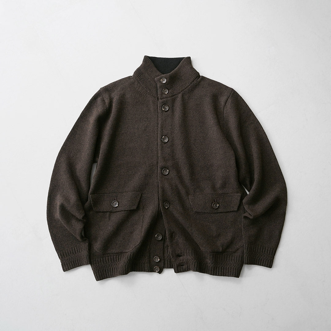 RINASCENTE(リナシェンテ) ウール スタンドカラー ニットジャケット 日本製