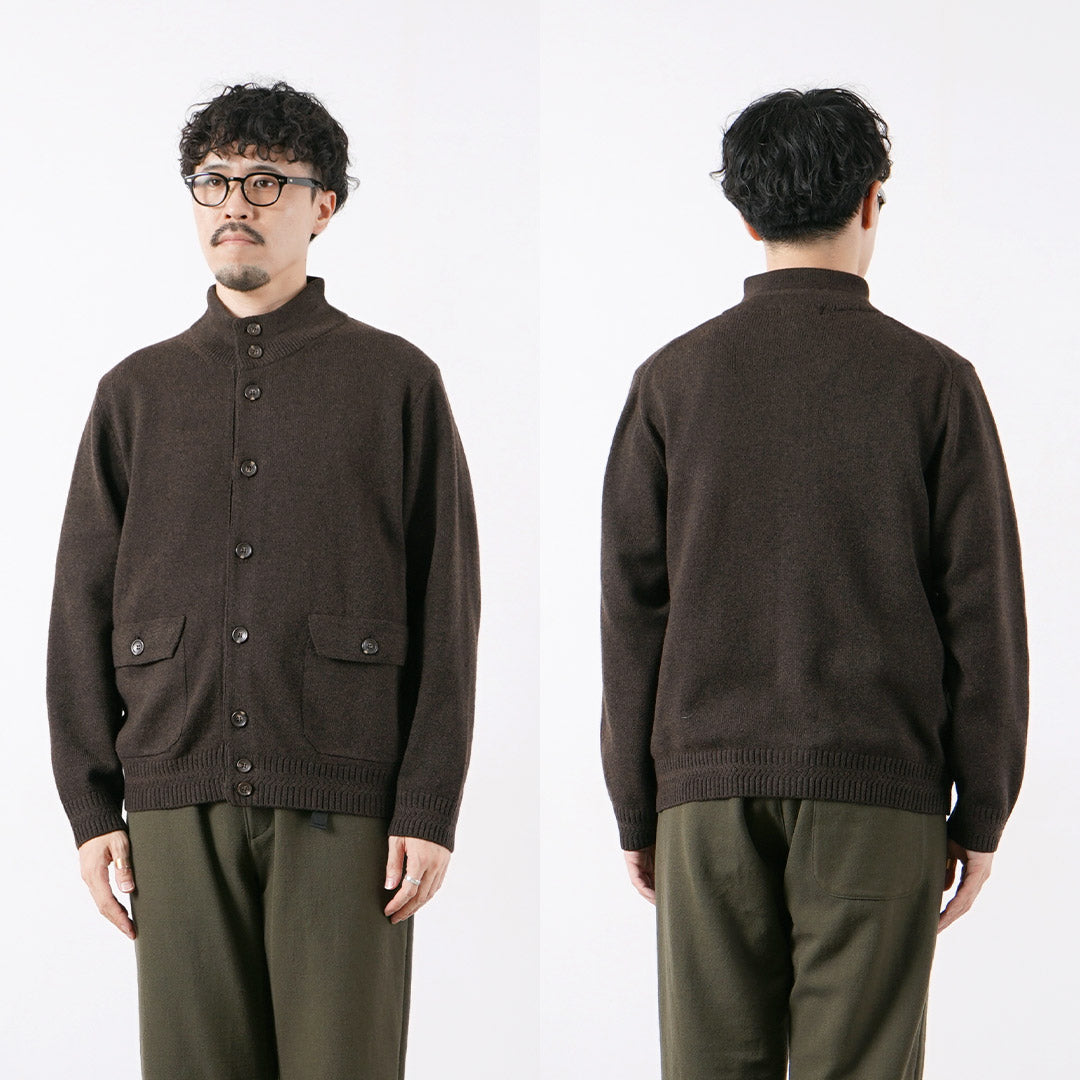 RINASCENTE(リナシェンテ) ウール スタンドカラー ニットジャケット 日本製