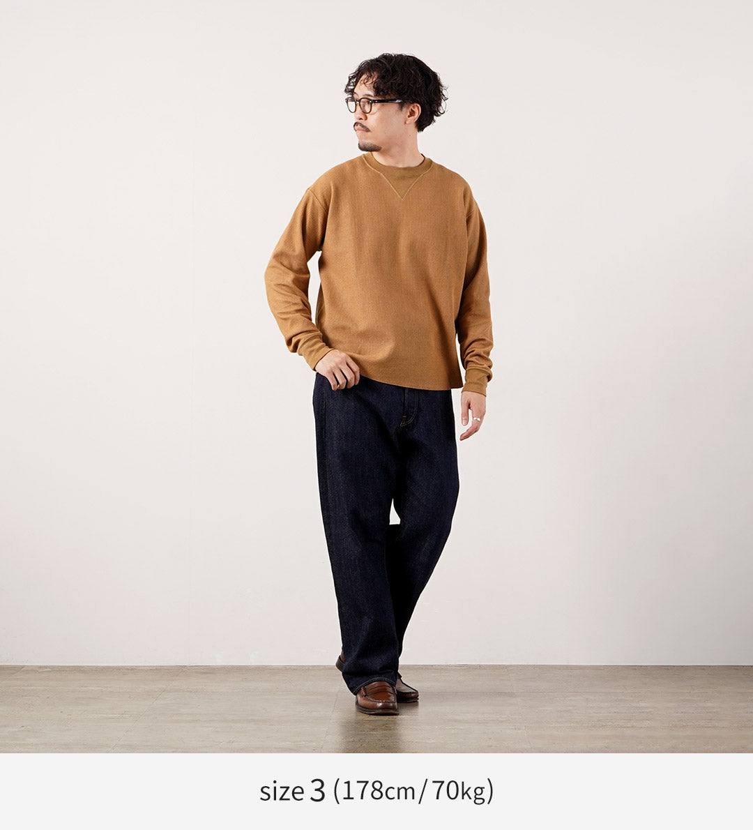 UNDYED(アンダイド) ワッフル ガゼットクルー Tシャツ 日本製