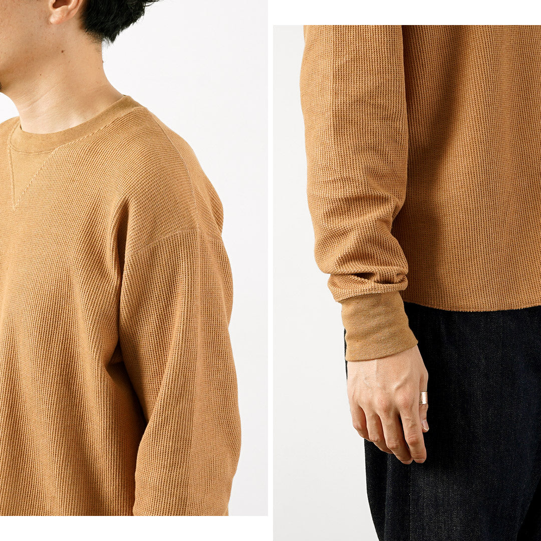 UNDYED(アンダイド) ワッフル ガゼットクルー Tシャツ 日本製