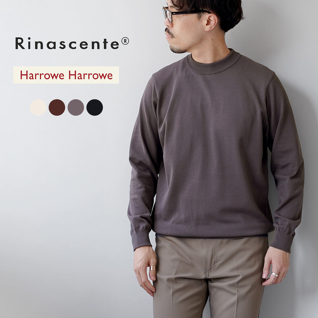 RINASCENTE(リナシェンテ) 別注 ハイブリッド ウォッシャブル 沼ネック ロングスリーブ ニットTシャツ 日本製
