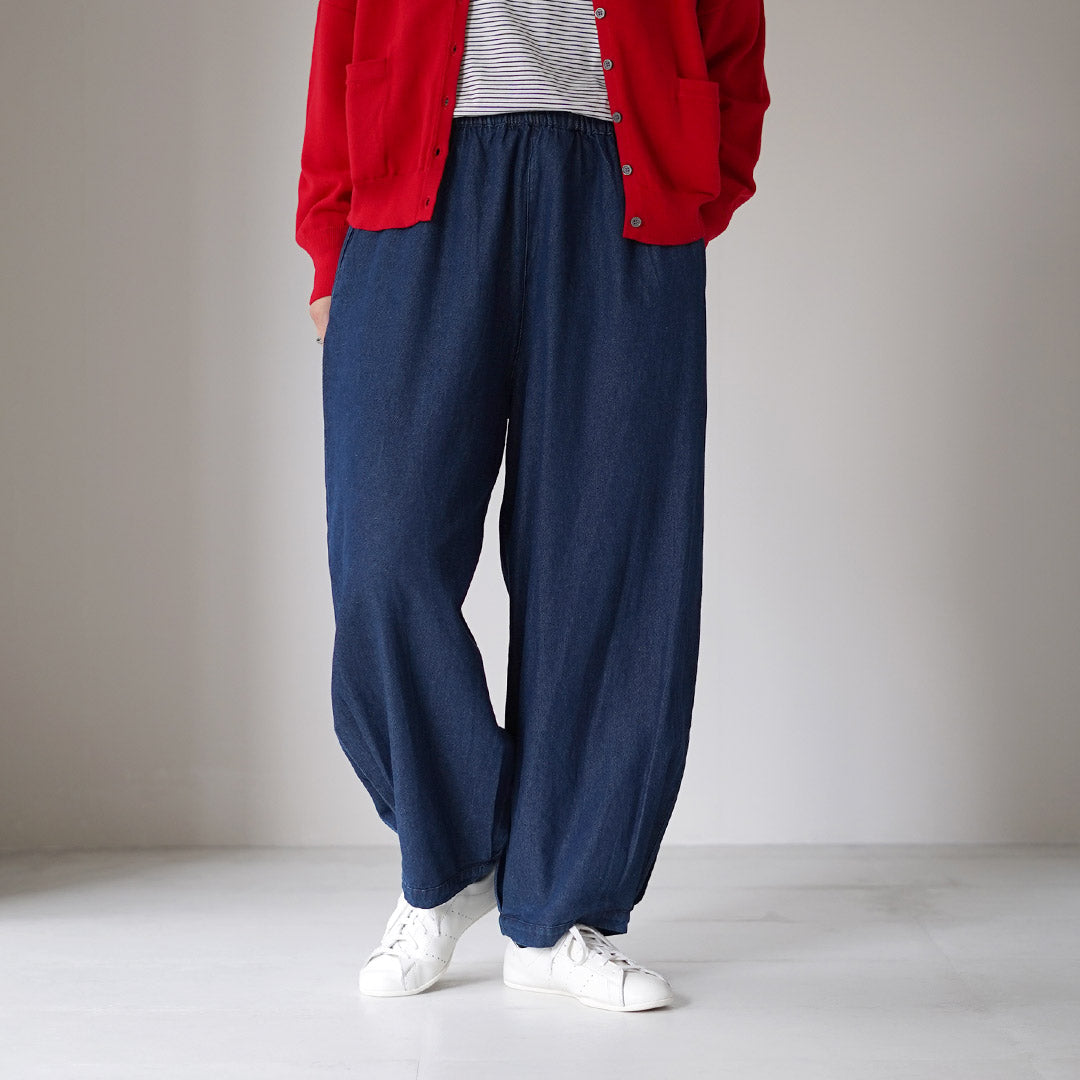 MAO MADE(マオメイド) T/Cデニム サイドタックバルーン パンツ