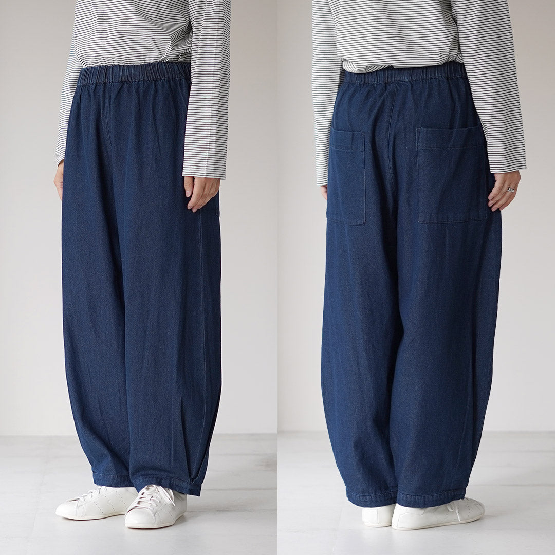 MAO MADE(マオメイド) T/Cデニム サイドタックバルーン パンツ