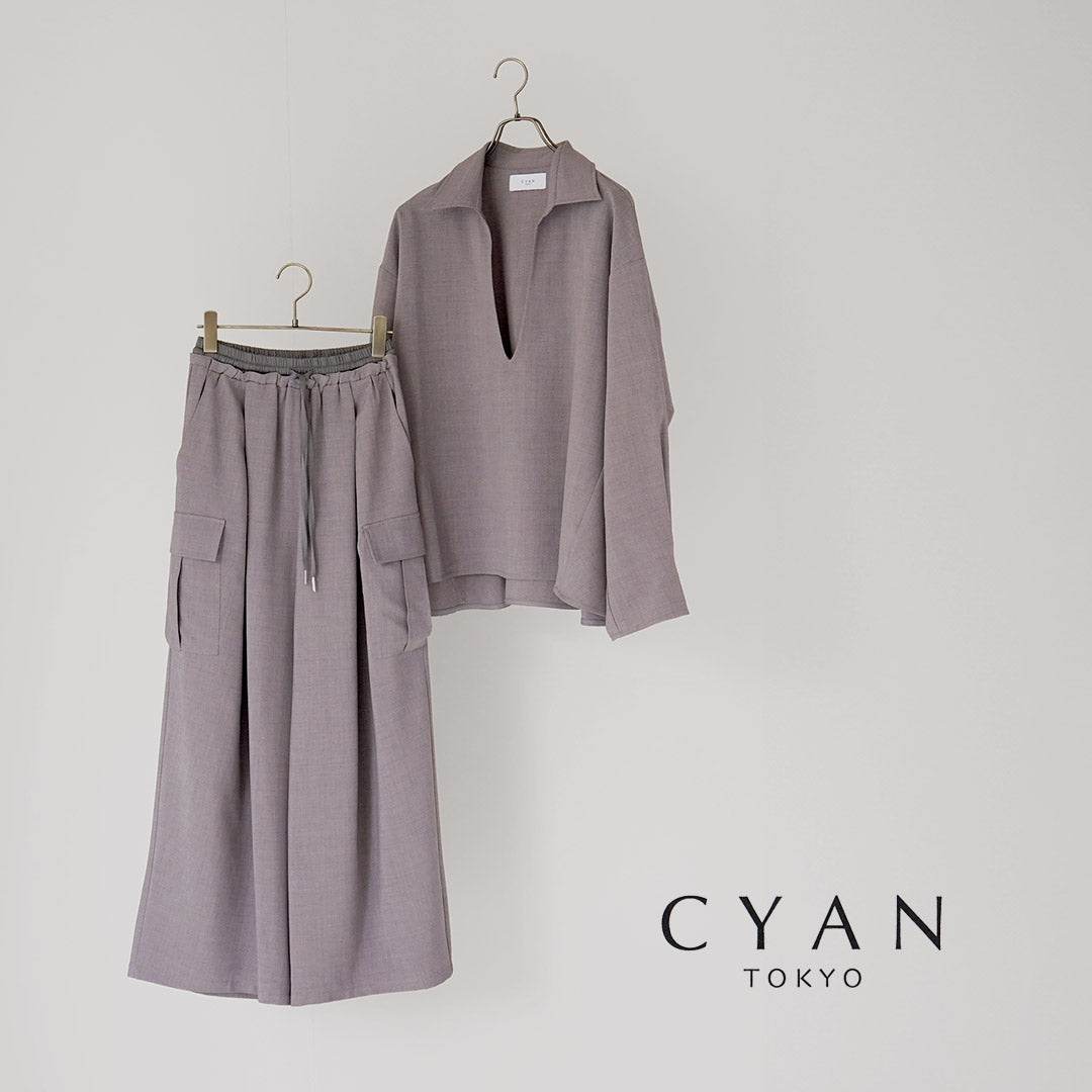 CYAN TOKYO(シアン トーキョー) バックフレアー スキッパー プルオーバー