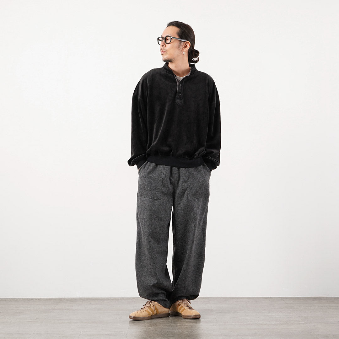 RAG(ラグ) コーデュロイライク スタンドヘンリー プルオーバー フリース 日本製