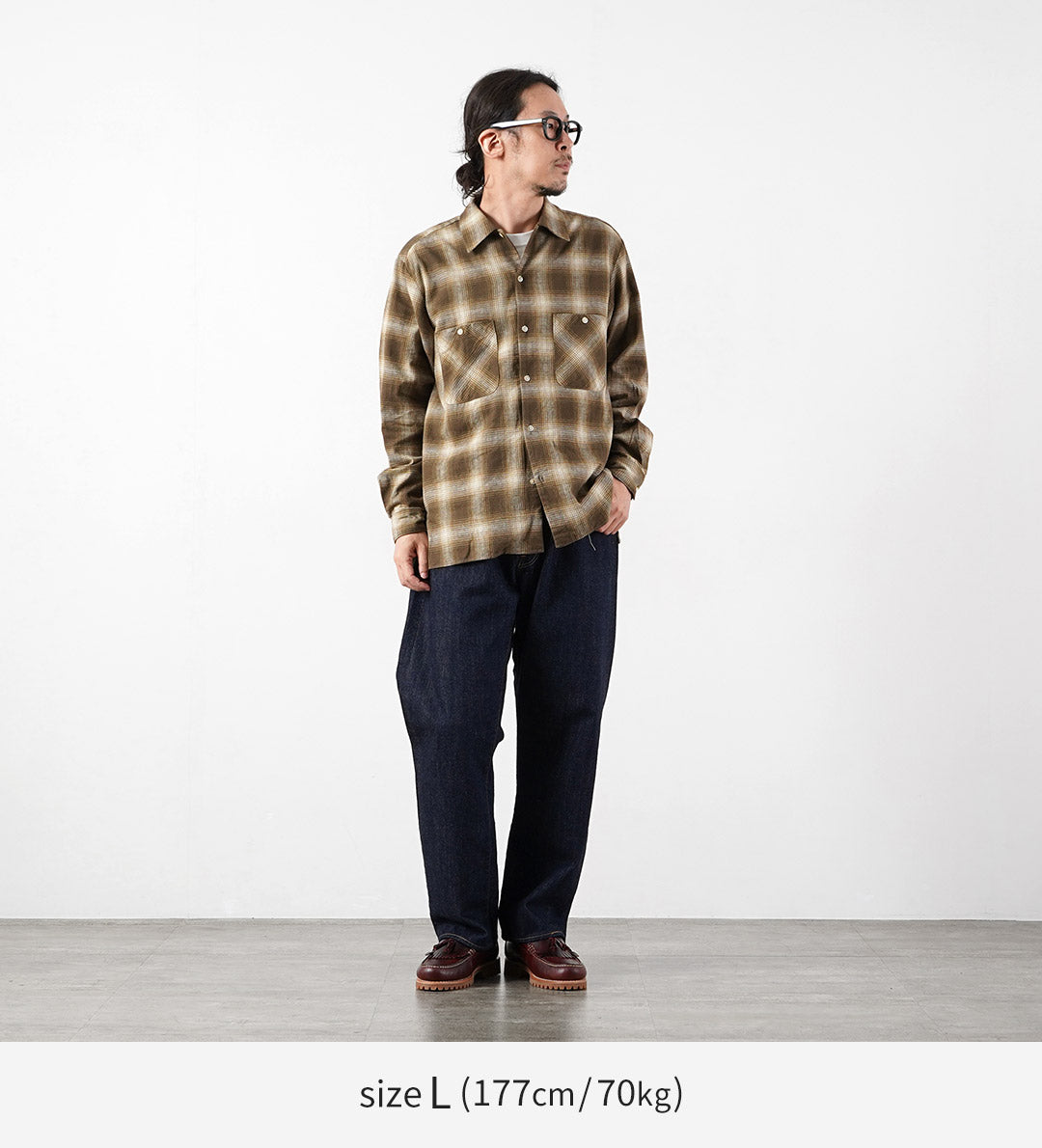 KEMA DESIGNS(ケマデザインズ) リネンウール アムンゼン オンブレー オープンカラーシャツ 日本製