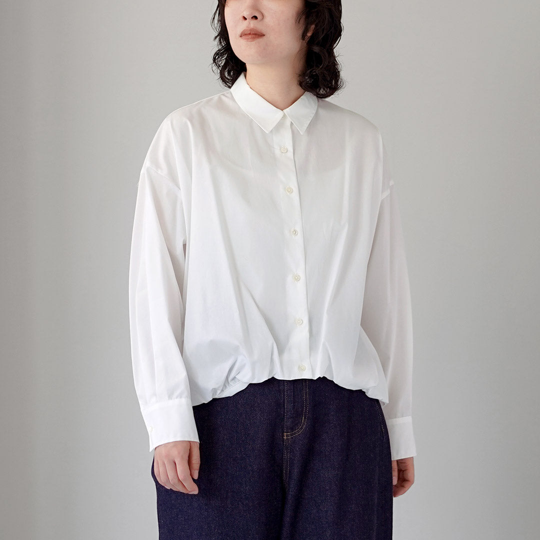 mizuiro ind(ミズイロインド) ロングスリーブ バルーンシャツ 日本製