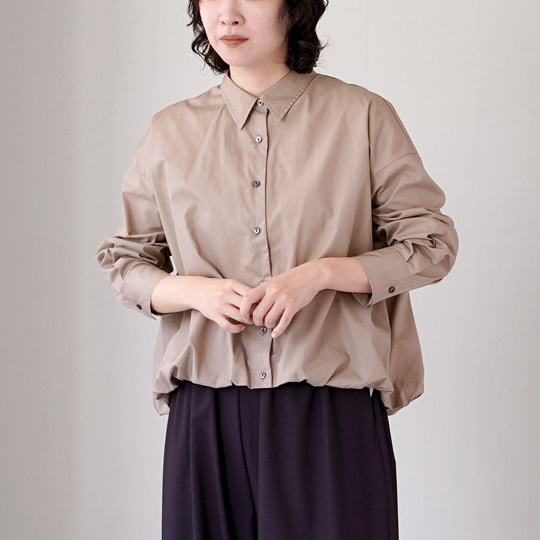 mizuiro ind(ミズイロインド) ロングスリーブ バルーンシャツ 日本製