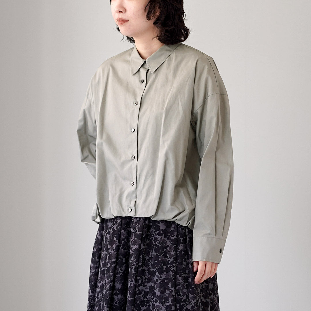 mizuiro ind(ミズイロインド) ロングスリーブ バルーンシャツ 日本製