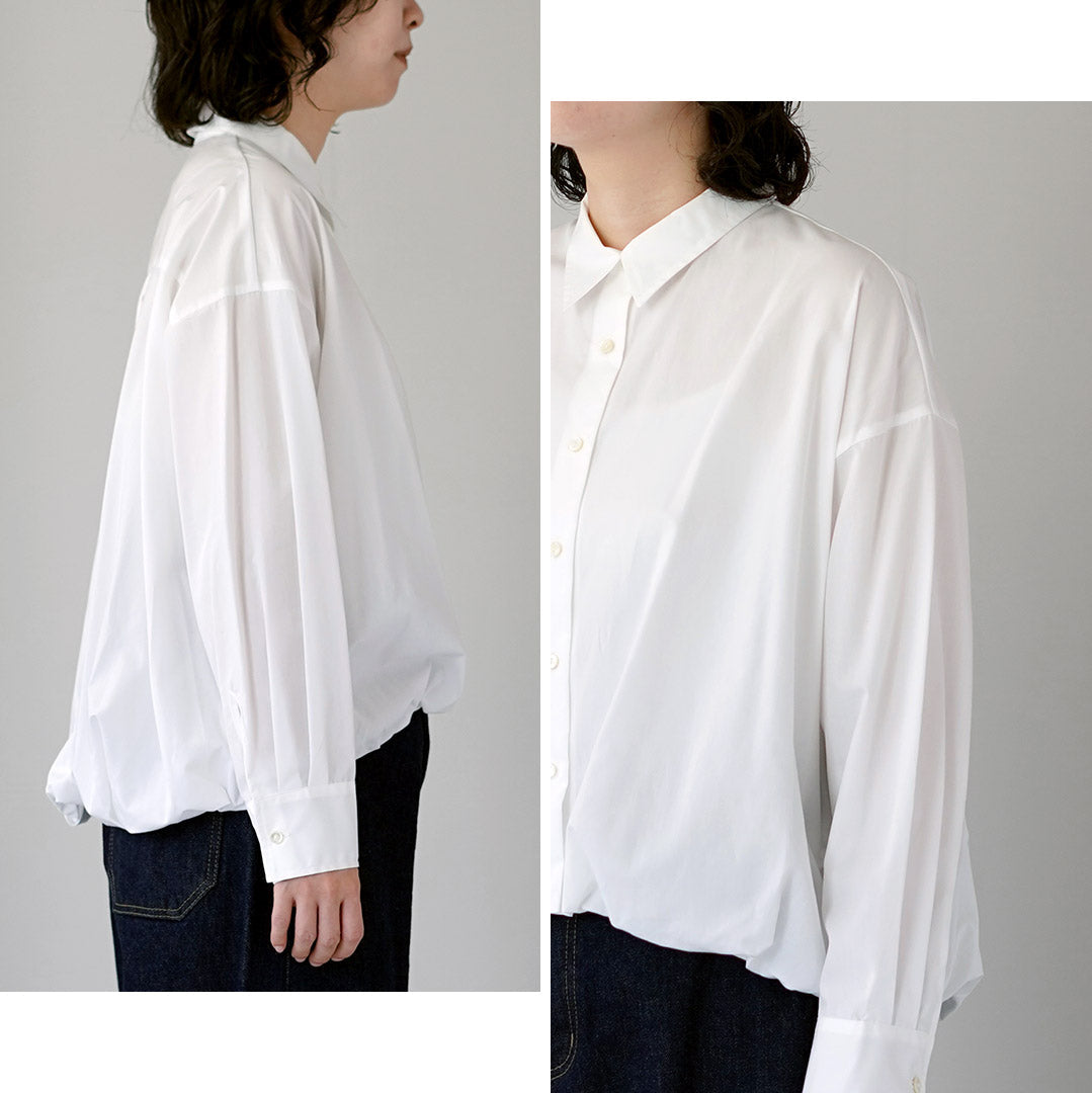mizuiro ind(ミズイロインド) ロングスリーブ バルーンシャツ 日本製