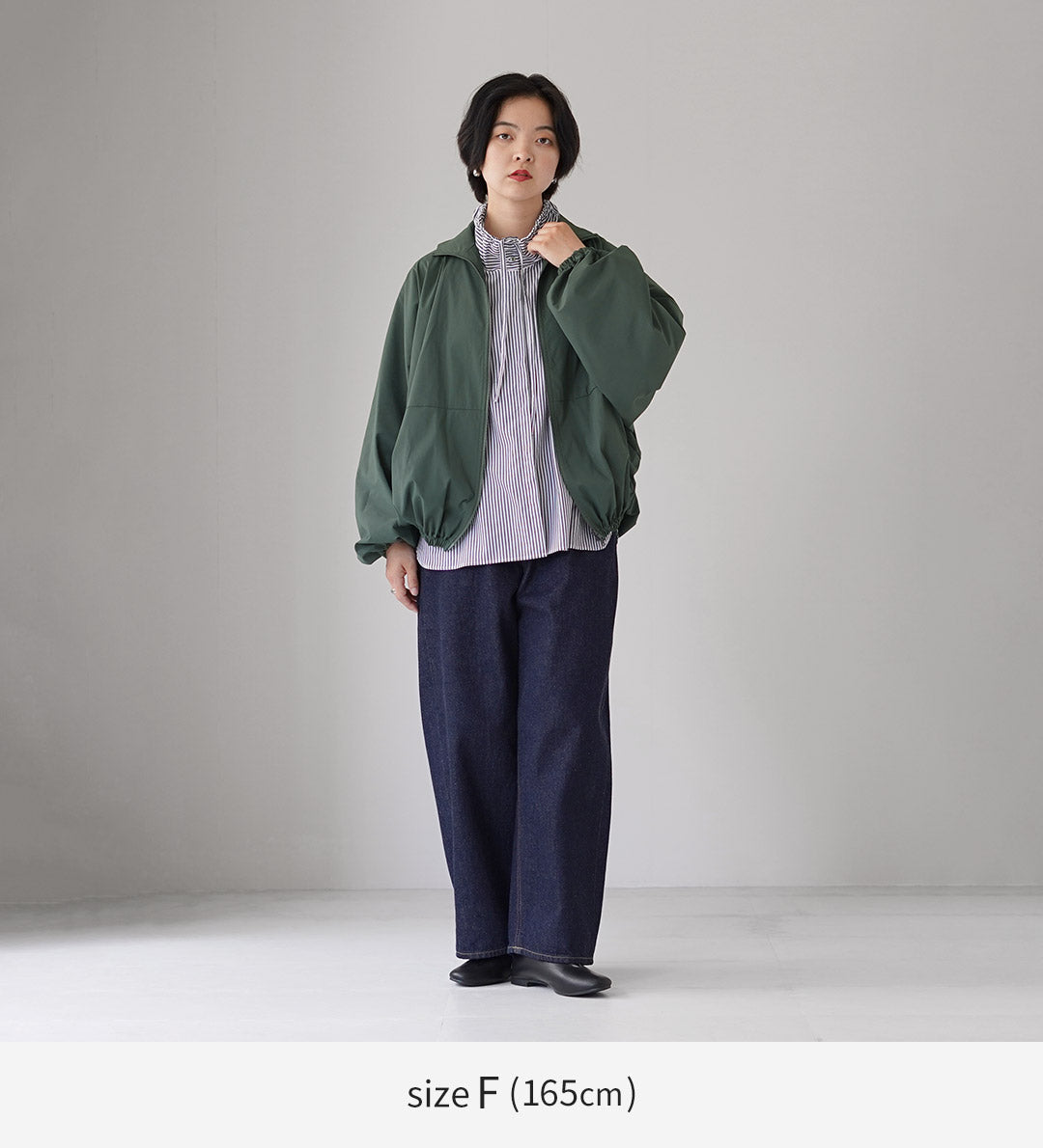mizuiro ind(ミズイロインド) ハイネック ジップ ブルゾン 日本製