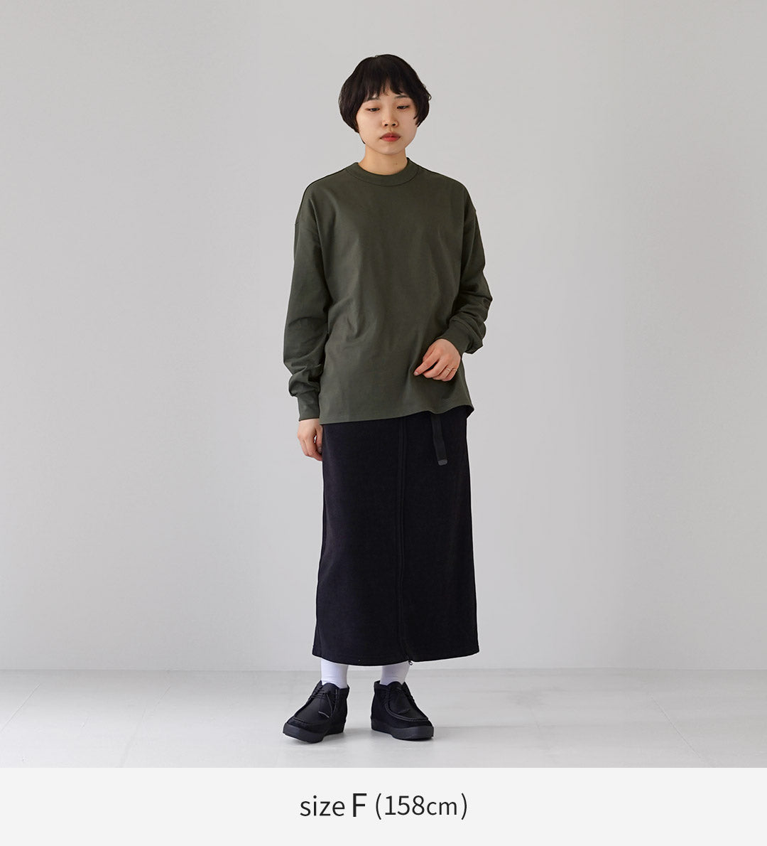 TRAVAIL MANUEL(トラバイユマニュアル) ミディ天竺 バックラウンド ロングスリーブ Tシャツ 日本製