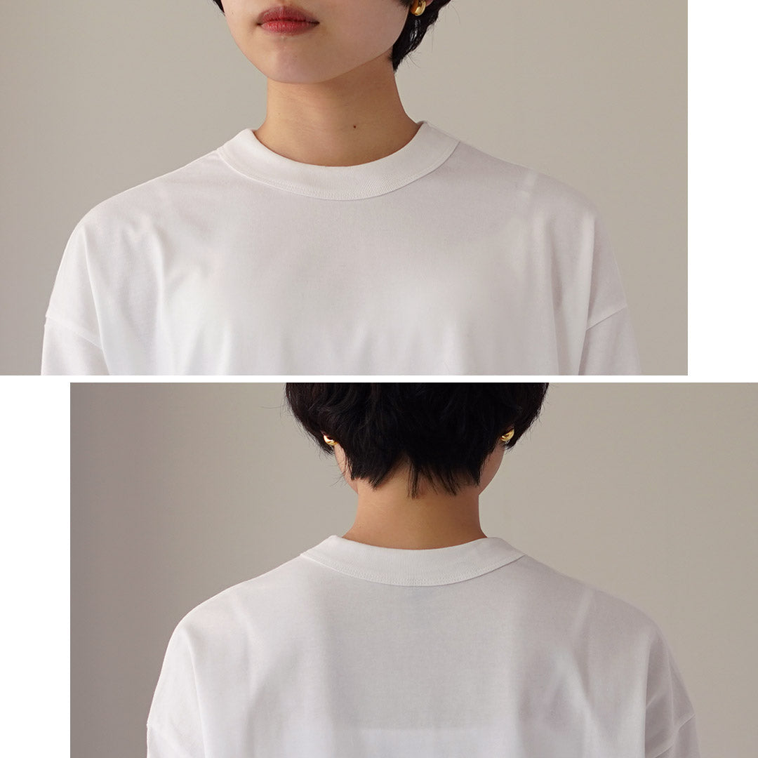 TRAVAIL MANUEL(トラバイユマニュアル) ミディ天竺 バックラウンド ロングスリーブ Tシャツ 日本製