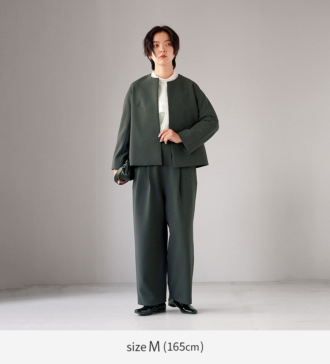 TRAVAIL MANUEL(トラバイユマニュアル) ダブルクロス ノーカラー ジャケット 日本製