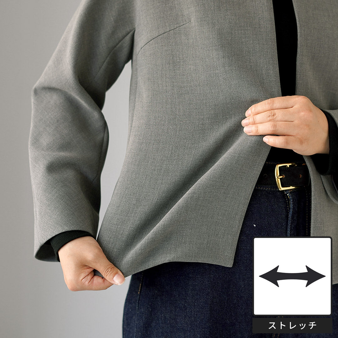TRAVAIL MANUEL(トラバイユマニュアル) ダブルクロス ノーカラー ジャケット 日本製