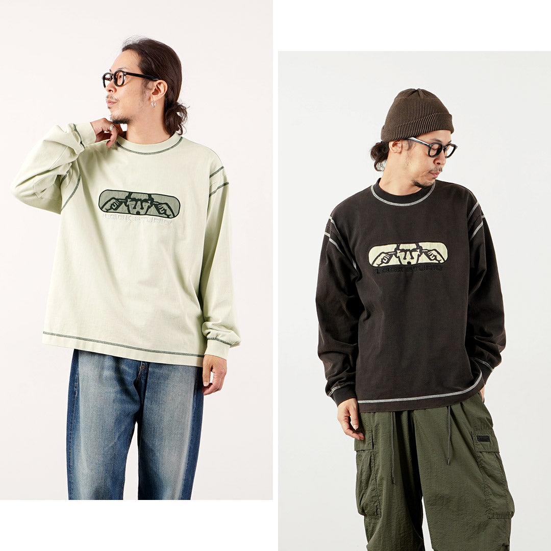 LQQK STUDIO(ルックスタジオ) グラフィック ステッチ クルーネック