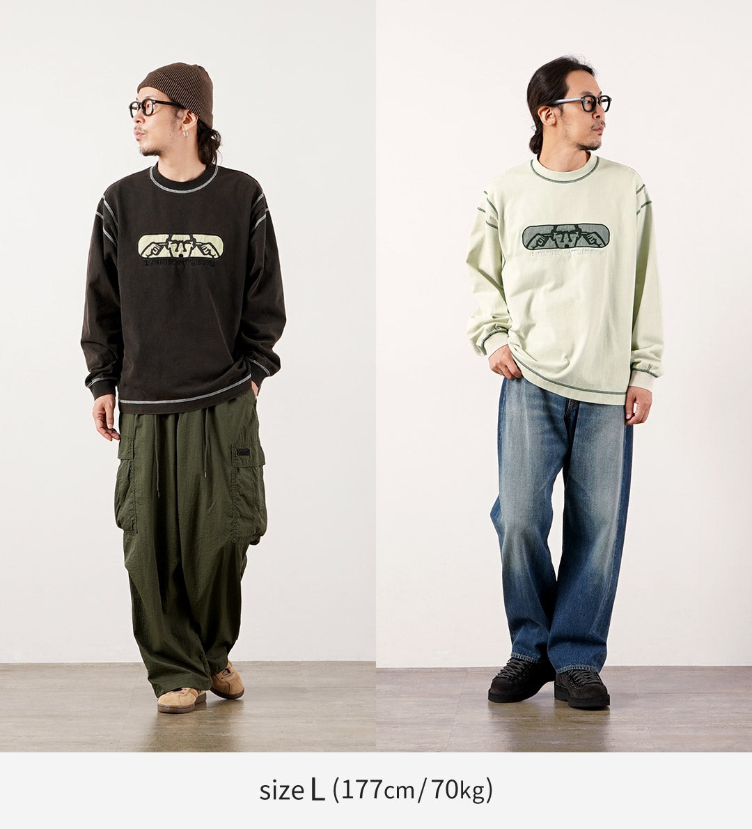 LQQK STUDIO(ルックスタジオ) グラフィック ステッチ クルーネック